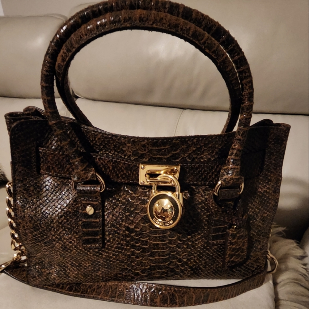 Michael Kors Hamilton Crocodile embossed bag.
